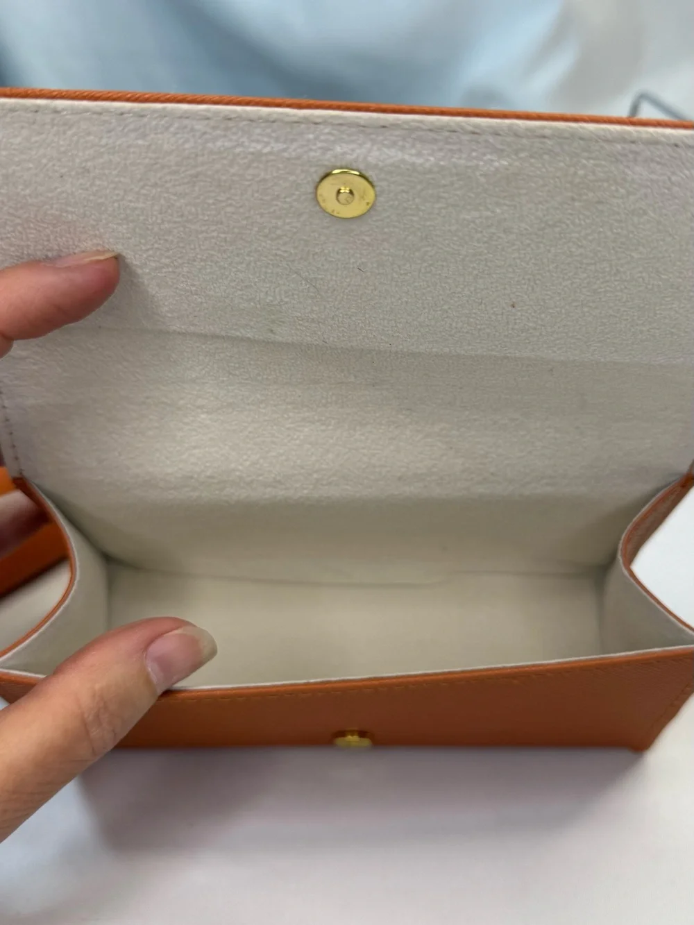 Tory Burch Orange Sunglasses Case Duo with Gold Logo